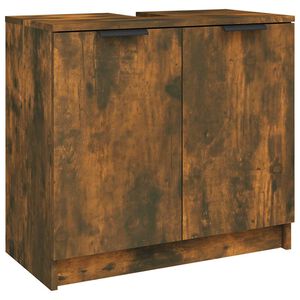 vidaXL Armoire de bain Chêne fumé 64,5x33,5x59 cm Bois d'ingénierie