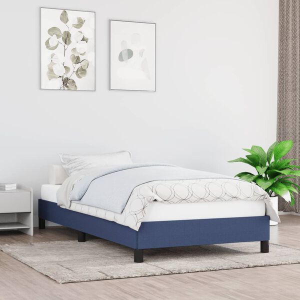 vidaXL Cadre de lit sans matelas bleu 80x200 cm tissu