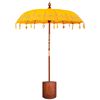 vidaXL Parasol balinais avec base Jaune et marron 190 x 190 x 295 cm