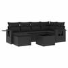 vidaXL Salon de jardin 7 pcs avec coussins noir r&eacute;sine tress&eacute;e