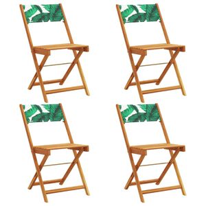 vidaXL Chaises pliantes 4 pi&egrave;ces Tissu vert et bois massif