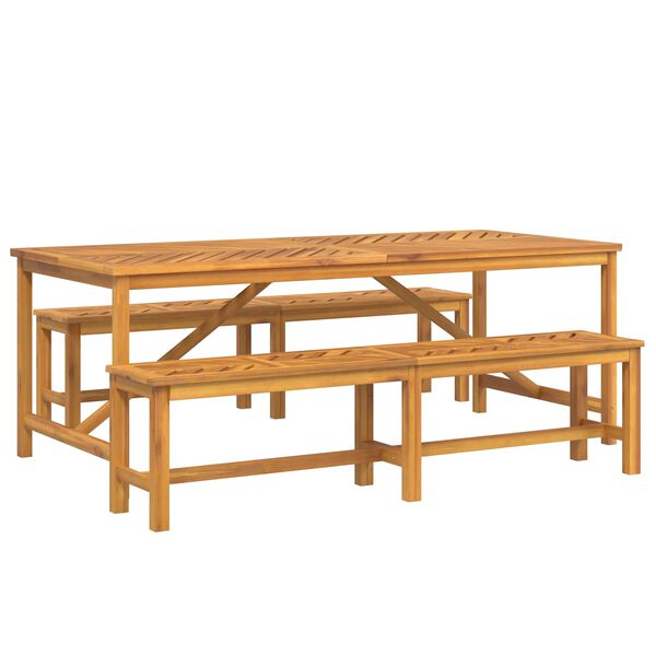 vidaXL Ensemble de salle &agrave; manger pour jardin 3 pcs Marron