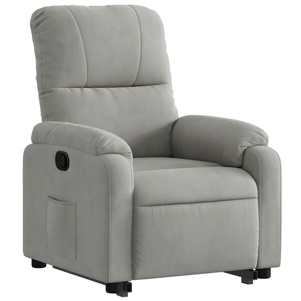 vidaXL Fauteuil inclinable gris clair tissu microfibre