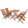 vidaXL Mobilier &agrave; d&icirc;ner d'ext&eacute;rieur pliable 5 pcs Bois solide de teck