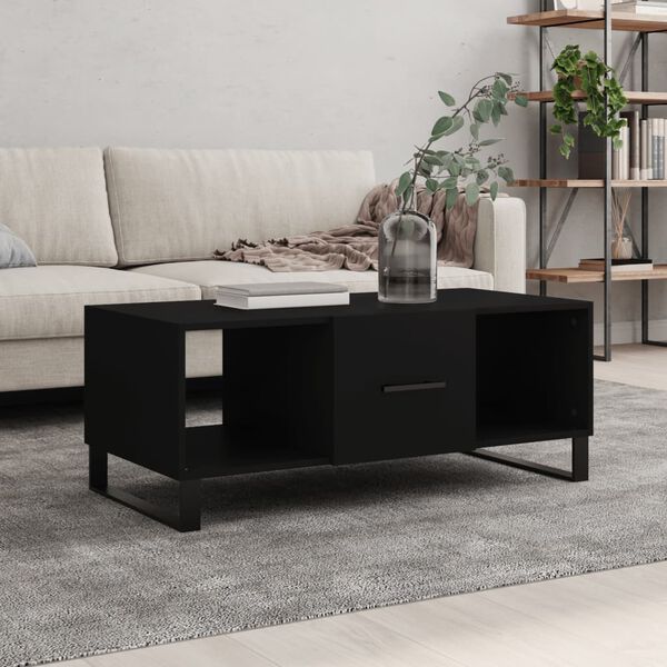 vidaXL Table basse noir 102x50x40 cm bois d'ing&eacute;nierie