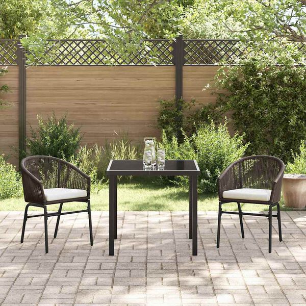 vidaXL Ensemble de salle &agrave; manger pour jardin 3 pcs Marron