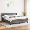 vidaXL Sommier &agrave; lattes de lit avec matelas Gris fonc&eacute; 180x200cm Tissu