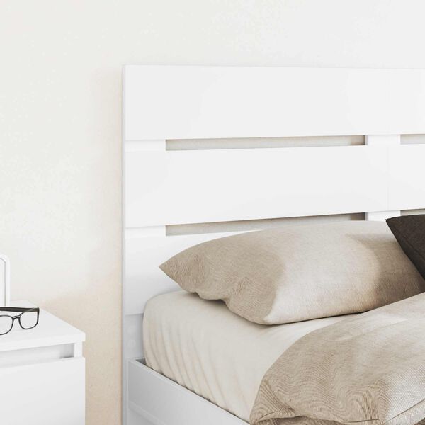 vidaXL T&ecirc;te de lit Blanc 135 cm Bois d'ing&eacute;nierie