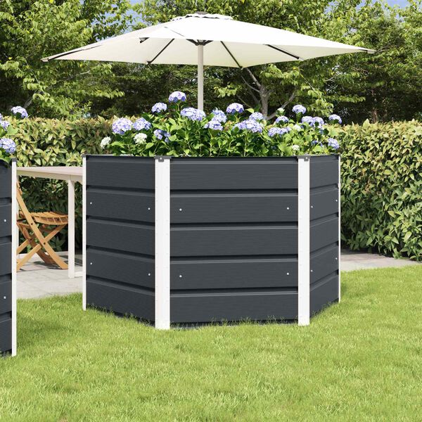 vidaXL Jardini&egrave;re Anthracite 129 x 129 x 75 cm Acier