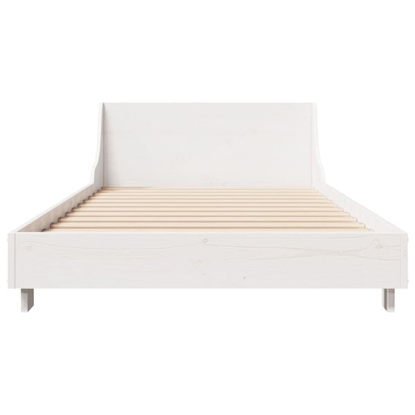 vidaXL Cadre de lit sans matelas blanc 100x200 cm bois de pin massif