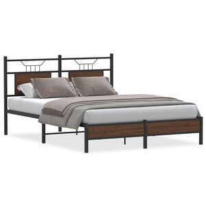 vidaXL Cadre de lit sans matelas ch&ecirc;ne marron 150x200 cm