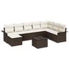vidaXL Ensemble de canap&eacute; de jardin 9 pc Marron polyrotin