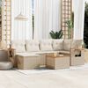 vidaXL Salon de jardin avec coussins 7 pcs beige r&eacute;sine tress&eacute;e