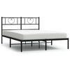 vidaXL Cadre de lit m&eacute;tal sans matelas avec t&ecirc;te de lit noir 135x190cm
