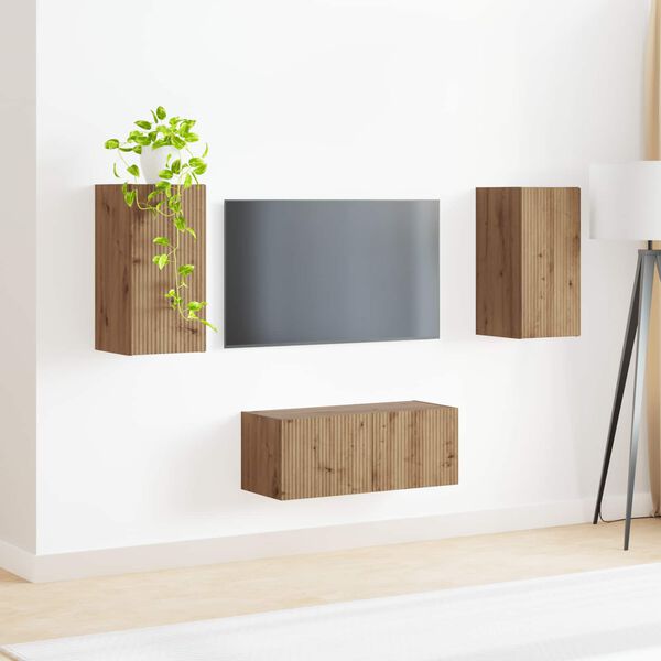 vidaXL Ensemble meuble TV 2 pcs Ch&ecirc;ne artisanal Bois d'ing&eacute;nierie