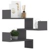 vidaXL Étagère d'angle murale 2 pcs Gris 40x40x50 cm bois d’ingénierie