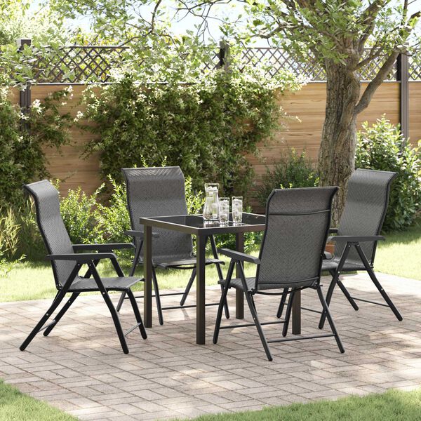 vidaXL Ensemble de salle à manger pour jardin 5 pcs Gris
