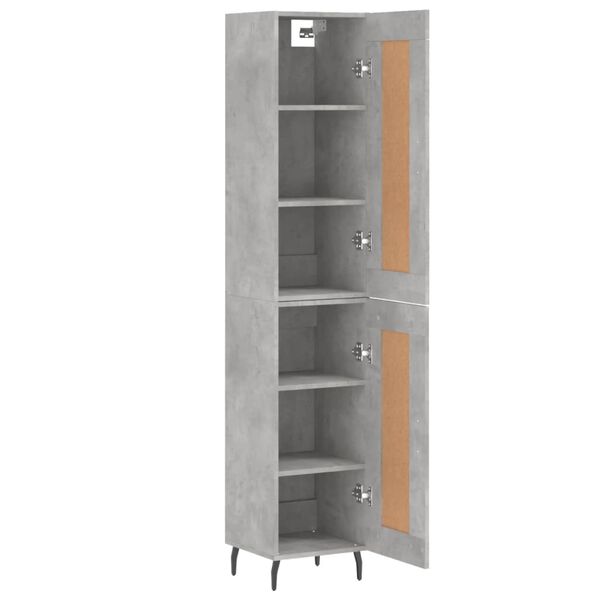 vidaXL Buffet haut Gris béton 34,5x34x180 cm Bois d'ingénierie