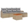 vidaXL Ensemble de canap&eacute; de jardin 6 pc Beige et Gris clair polyrotin
