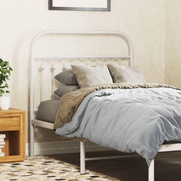 vidaXL Tête de lit métal blanc 90 cm