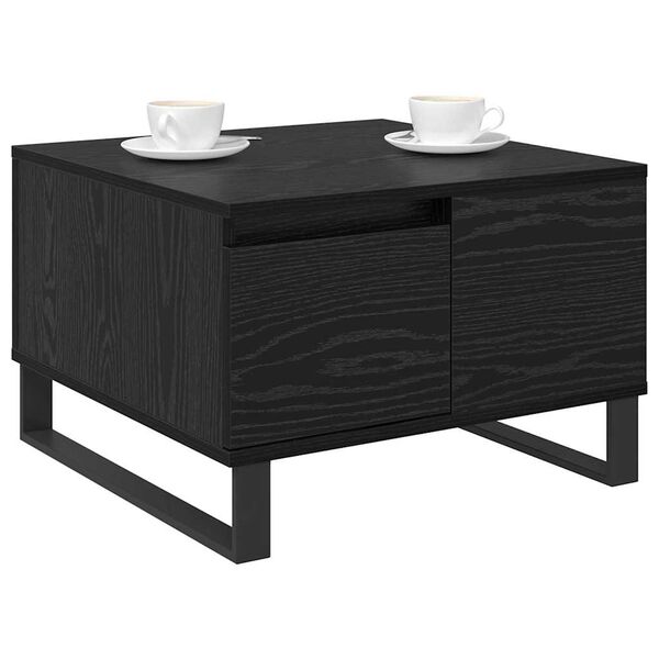 vidaXL Table basse Ch&ecirc;ne noir 55 x 55 x 36,5 cm Bois d'ing&eacute;nierie