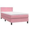 vidaXL Sommier &agrave; lattes de lit avec matelas et LED rose 90x220 cm velours