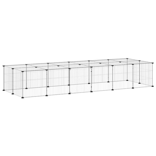 vidaXL Cage animaux de compagnie &agrave; 28 panneaux et porte Noir 35x35 cm