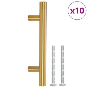 vidaXL Poignées d'armoire 10 pcs doré 64 mm acier inoxydable