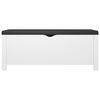 vidaXL Bo&icirc;te de rangement coussin Blanc 105x40x45 cm Bois d'ing&eacute;nierie