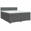 vidaXL Lit boxspring avec matelas Gris fonc&eacute; 200 x 200 cm Tissu