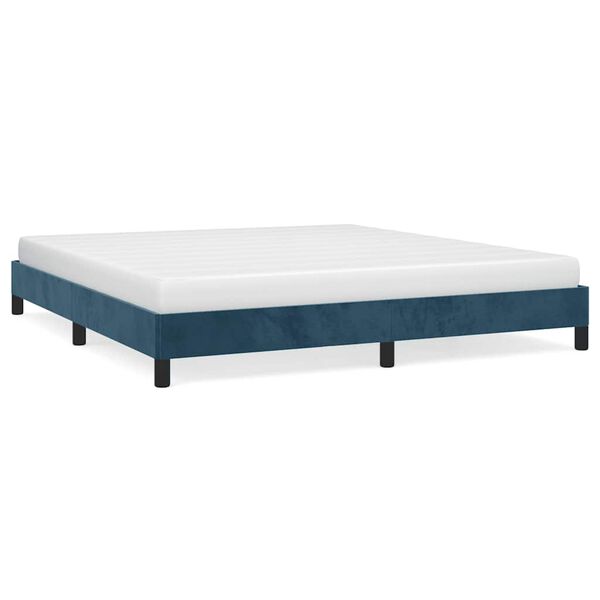 vidaXL Cadre de lit sans matelas bleu fonc&eacute; 160x200 cm velours