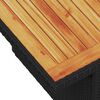 vidaXL Salon de jardin avec coussins 9 pcs noir r&eacute;sine tress&eacute;e acacia