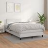 vidaXL Sommier &agrave; lattes de lit avec matelas Blanc 120x200cm Similicuir