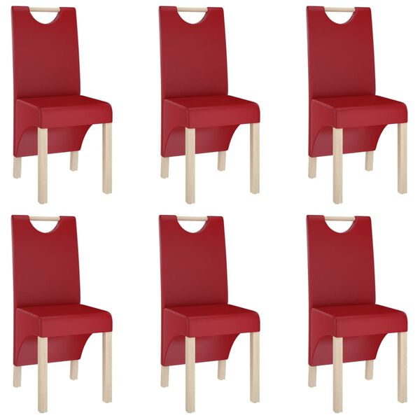 vidaXL Chaises &agrave; manger lot de 6 rouge bordeaux similicuir