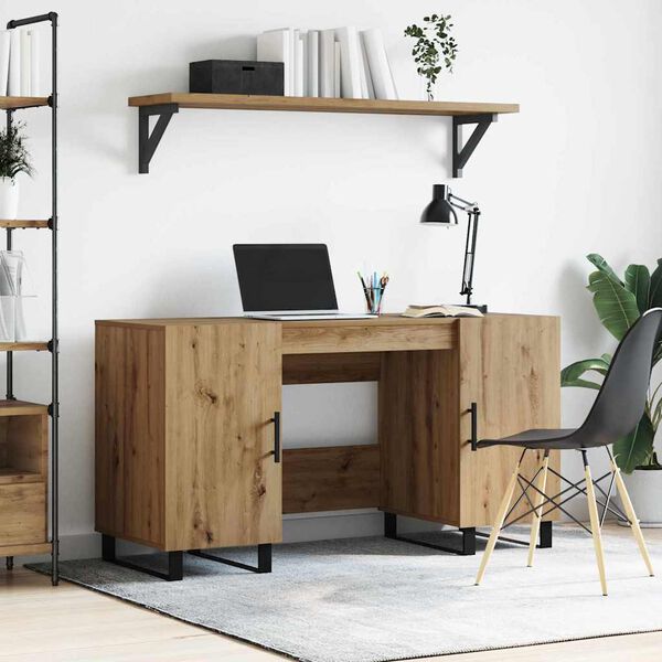 vidaXL Bureau ch&ecirc;ne artisanal 140 x 50 x 75 cm Bois d'ing&eacute;nierie