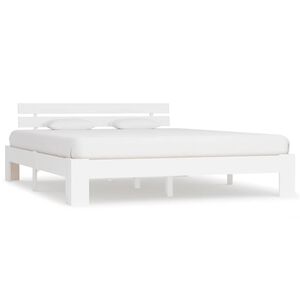 vidaXL Cadre de lit sans matelas blanc 160x200 cm bois de pin massif