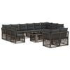 vidaXL Ensemble de canap&eacute; de jardin 13 pc Gris polyrotin