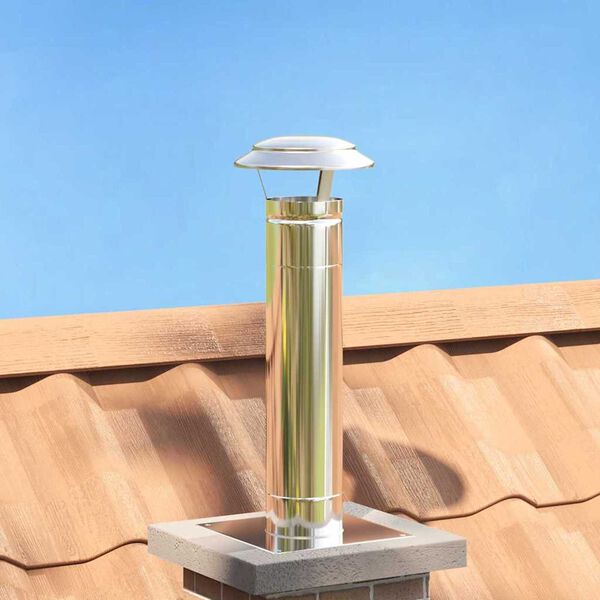 vidaXL Housse de pluie pour cheminée Argent 20 x 20 x 18 cm