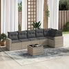 vidaXL Salon de jardin avec coussins 7 pcs gris clair r&eacute;sine tress&eacute;e