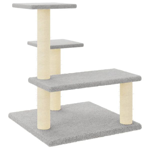 vidaXL Arbre à chat avec griffoirs en sisal gris clair 61 cm