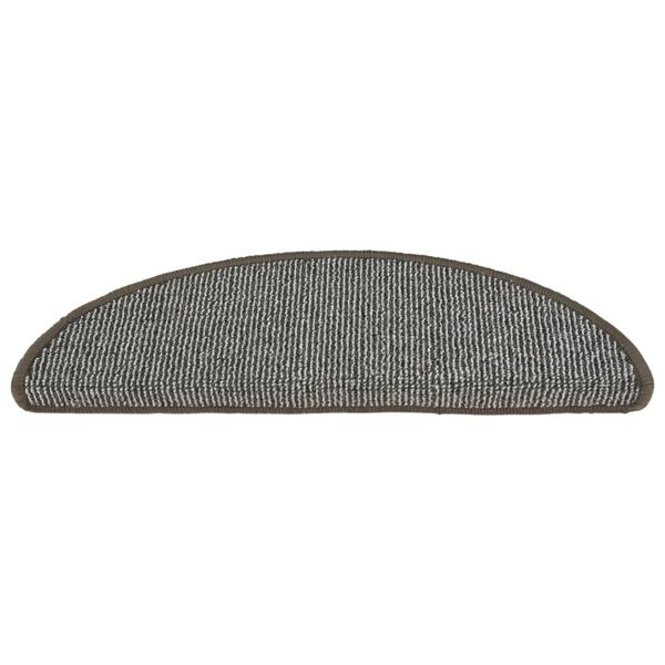 vidaXL Tapis d'escalier 15 pièces 56 x 17 x 3 cm Gris Demi-rond