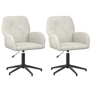 vidaXL Chaises de bureau pivotantes 2 pc 54 x 55 x 90 cm Cr&egrave;me Velours