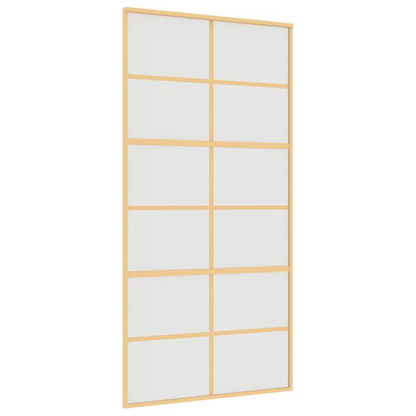 vidaXL Porte coulissante doré 102,5x205 cm verre ESG dépoli aluminium