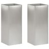 vidaXL Cache-pot de jardin 2 pc Argent&eacute; 20 x 20 x 50 cm