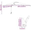 vidaXL Parasol de jardin Noir 248,5 x 247,5 x 160 cm