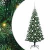 vidaXL Sapin de No&euml;l artificiel pr&eacute;-&eacute;clair&eacute; Vert 120 cm PVC et m&eacute;tal