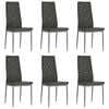 vidaXL Chaises &agrave; manger lot de 6 gris similicuir