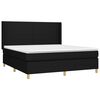 vidaXL Sommier &agrave; lattes de lit avec matelas Noir 160x200 cm Tissu