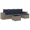vidaXL Ensemble de canap&eacute; de jardin 6 pcs avec coussins gris r&eacute;sine tress&eacute;e