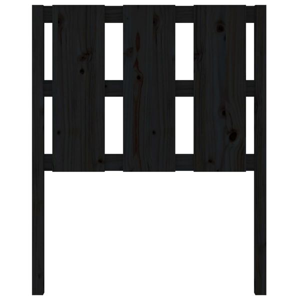 vidaXL T&ecirc;te de lit Noir 80,5x4x100 cm Bois massif de pin